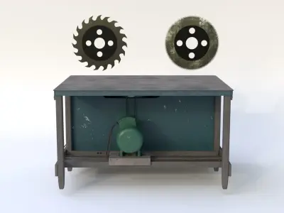 Table Saw Low-poly 3D model