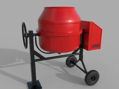 Concrete Mixer PBR Low-poly 3D model