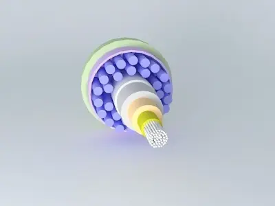 Cable colorful light bulb Free 3D model
