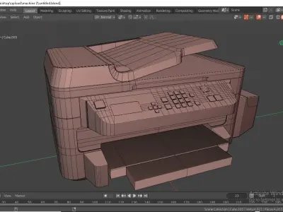 Photocopy machine  Low-poly 3D model