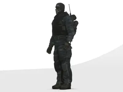 Elite Spec Ops Soldier 3D Model Game Ready Rigged Textured Low-poly 3D model