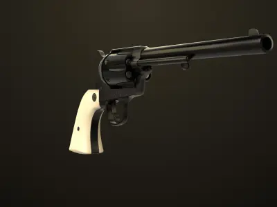 Revolver 03 Model Colt Black All PBR Unity UE Textures Low-poly 3D model