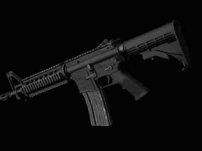 M4-SBR ar - rifle Low-poly 3D model