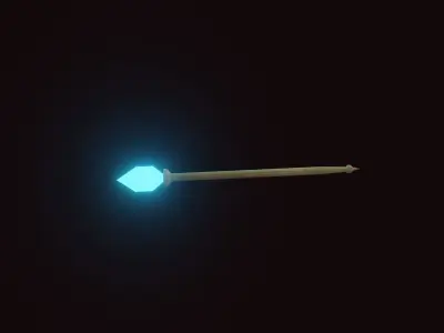 Stylized Mage Staff 3D Model Low-poly 3D model