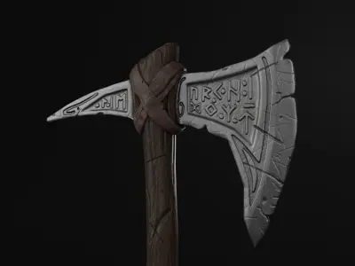 Game ready Viking Axe Low-poly 3D model