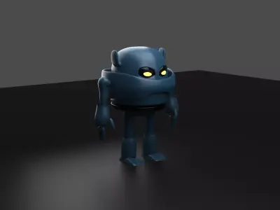 a low poly robot free Free low-poly 3D model