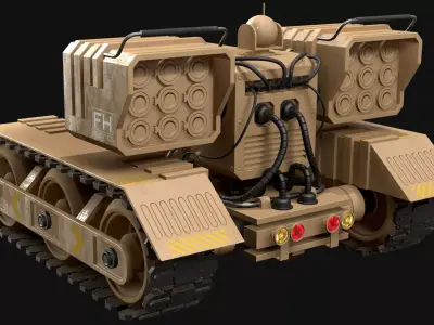 UGV Concept-3B-Desert-Clean Low-poly 3D model