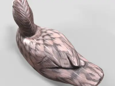 wood Duck dekor Low-poly 3D model