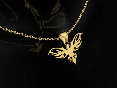 Eagle gold pendant jewelry 3D print model