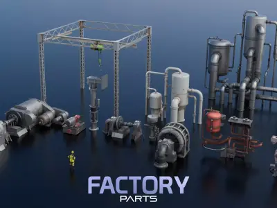 Factory Parts Kitbash 3D model