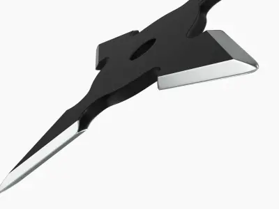Shuriken ninja throwing knife 01 3D model
