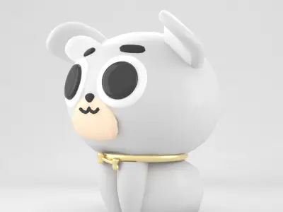 dog 3d cartoon Low-poly 3D model
