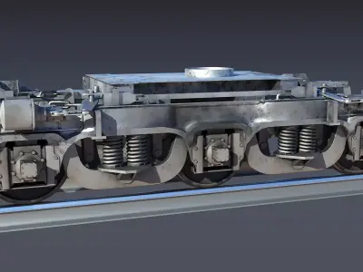 Railway Bogies Low-poly 3D model