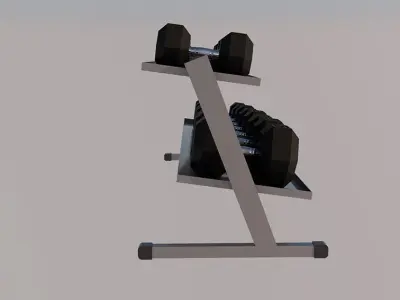 The dumbbell rack Low-poly 3D model