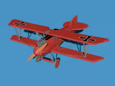 Albatros DIII Low Poly Low-poly 3D model