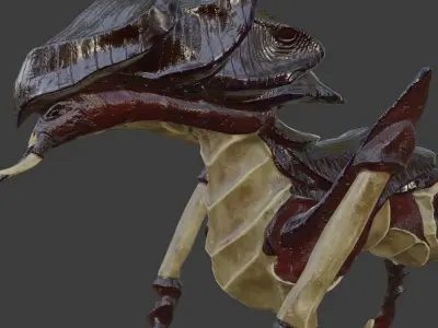 Creature bug with long legs Low-poly 3D model