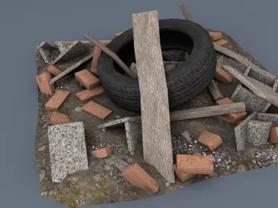 Scrap asset Low-poly 3D model