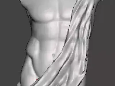 Antique male torso SMOOTH 3D print model