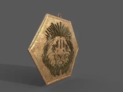  lion pendant 3D print model Low-poly 3D model