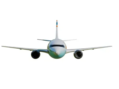 Realistic Passenger Airplane 3D Model  Low-poly 3D model