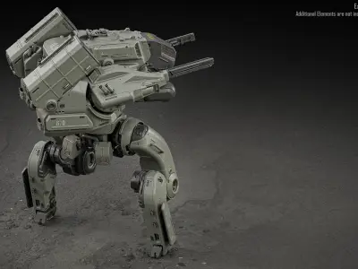 Sci-Fi Warrior Mech 3D model