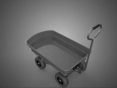 BEACH COAST SAND SEA CART WAGON TROLLEY DOLLY TRUCK WHEELBARROW 3D model