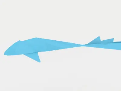 Origami Koi Fish Low-poly 3D model