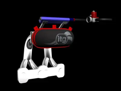 Bridge port intake systems - rotary engine Low-poly 3D model