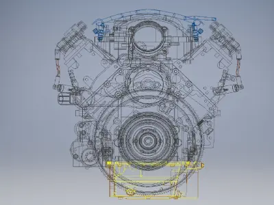 V8 cylinder engine 3D model