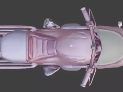 Aesthetic Sci-Fi Motorcycle 3D Model Low-poly 3D model