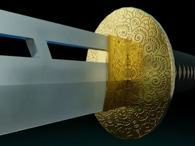 Katana Sword Game Prop-Medieval Asset Low-poly 3D model