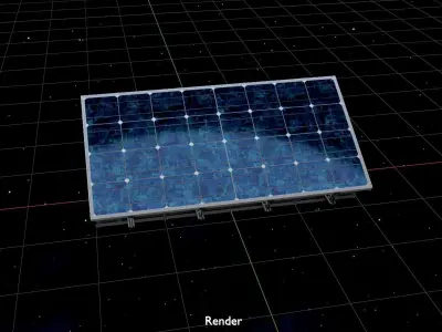 Solar module version 3 2x4m with stand 3D Model Pack