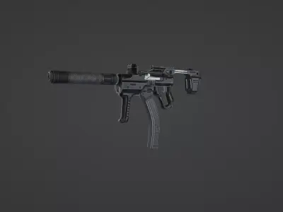 Assault Riftle Low-poly 3D model