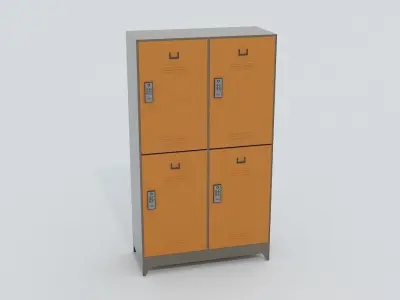 Locker metal Low-poly 3D model purchase