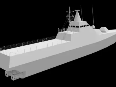 Visby military ship Low-poly 3D model