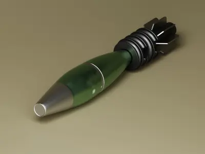 Mortar Bomb 3D Model Low-poly 3D model