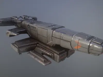 PBR Deep Space Freighter Aurora Low-poly 3D model