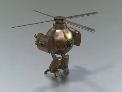 HeliCop robot helicopter Low-poly 3D model
