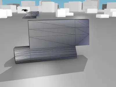 White and Red Road Traffic Barrier - Part 7 - Low-poly 3D model