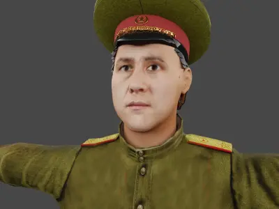 3D Model Sobir Rakhimov Soviet General Low-poly 3D model