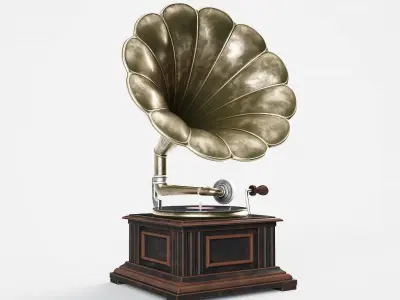 Vintage gramophone 3D model