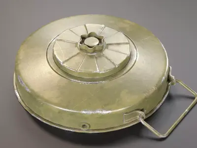 Tellermine 42 Anti-Tank Mine Low-poly 3D model