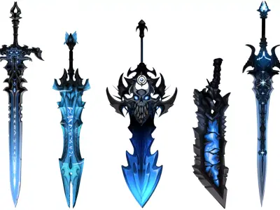 Swords Set world of warcraft Free low-poly 3D model
