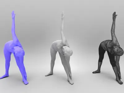 Woman doing yoga 422 Low-poly 3D model