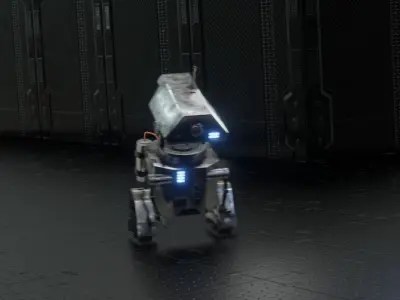 simple sci-fi robot 3D model