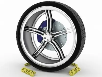 ORTAS CAR WHEEL RIM 137 GAME READY WHEEL RIM TIRE 3D model