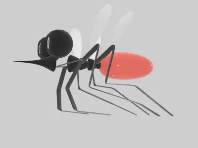 mosquito blood eater low poly 3D model
