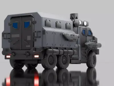 Military Armored Tactical Truck  Low-poly 3D model