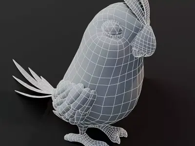 Cartoon Parrot Bird Base Mesh 3D Model Free 3D model