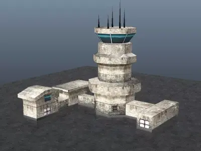 Control Tower Low-poly 3D model
